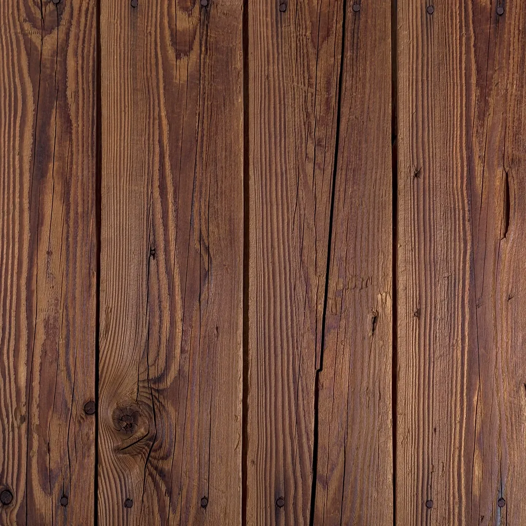 Reclaimed wood plank floor texture with visible nail heads